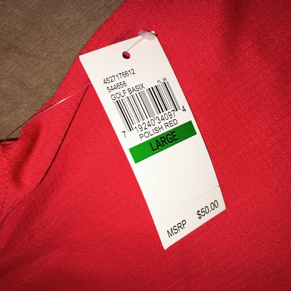 Men's Izod Golf Red Polo Shirt L - Picture 6 of 10